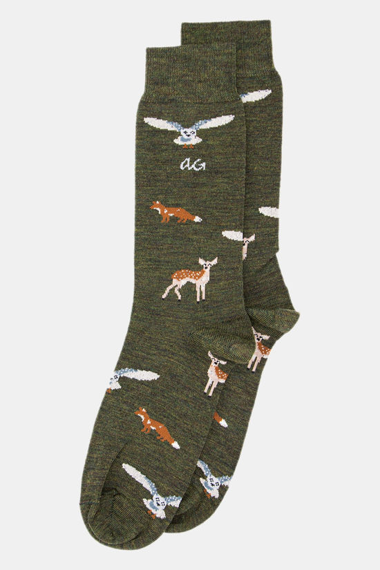 Alfredo Gonzales Forest Animals Merino Wool Sok