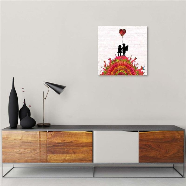 Feeby Obraz Mural Banksy dzieci na wzgórzu broni 30x30