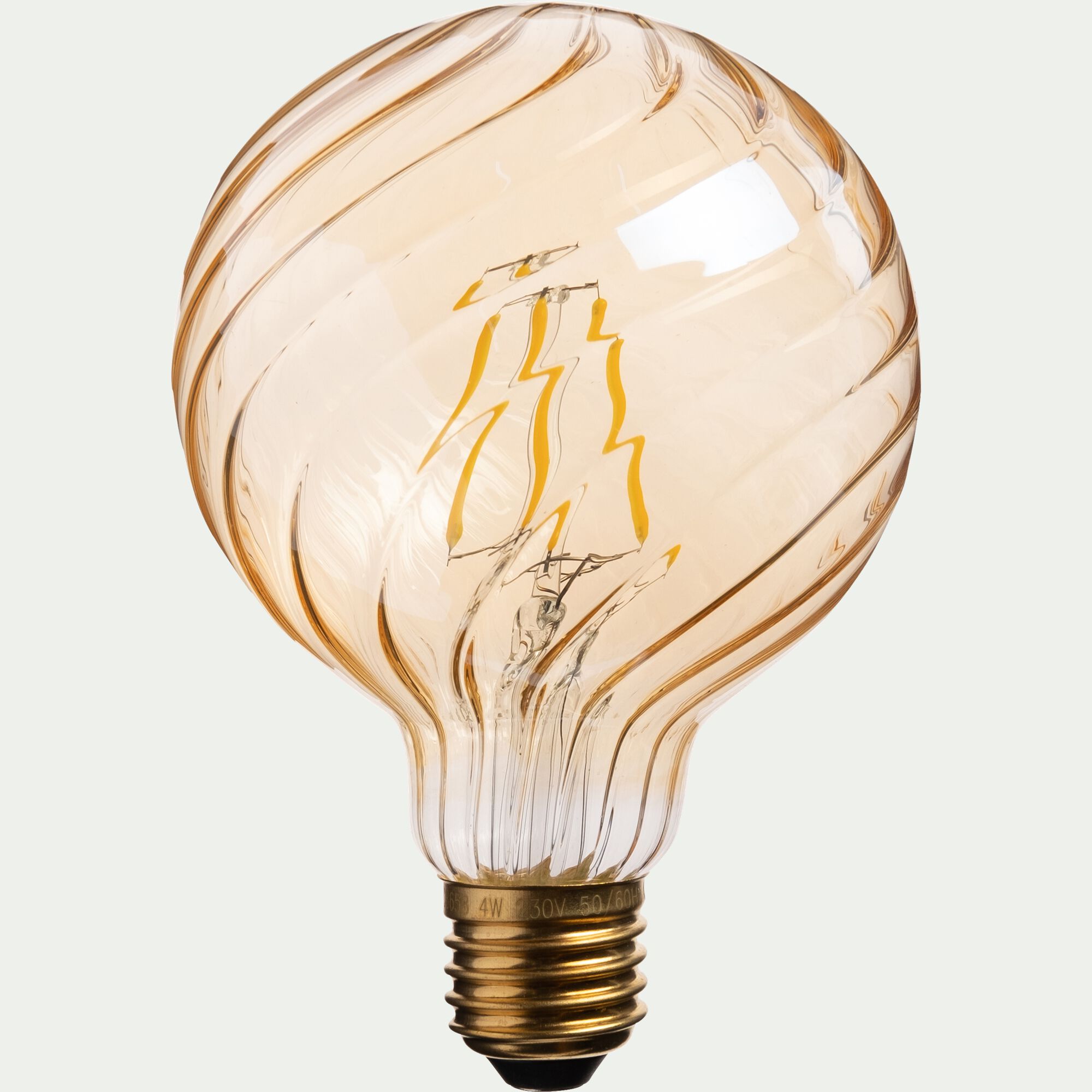 STRIPPED - Ampoule décorative LED ambre D9,5cm culot E27