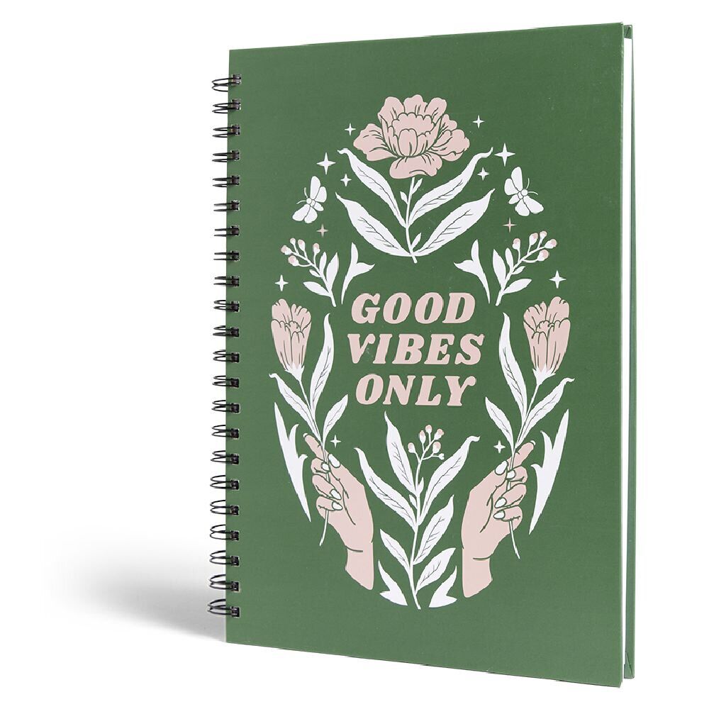Carnet spirale A4 à lignes Good Vibes Only 200 pages