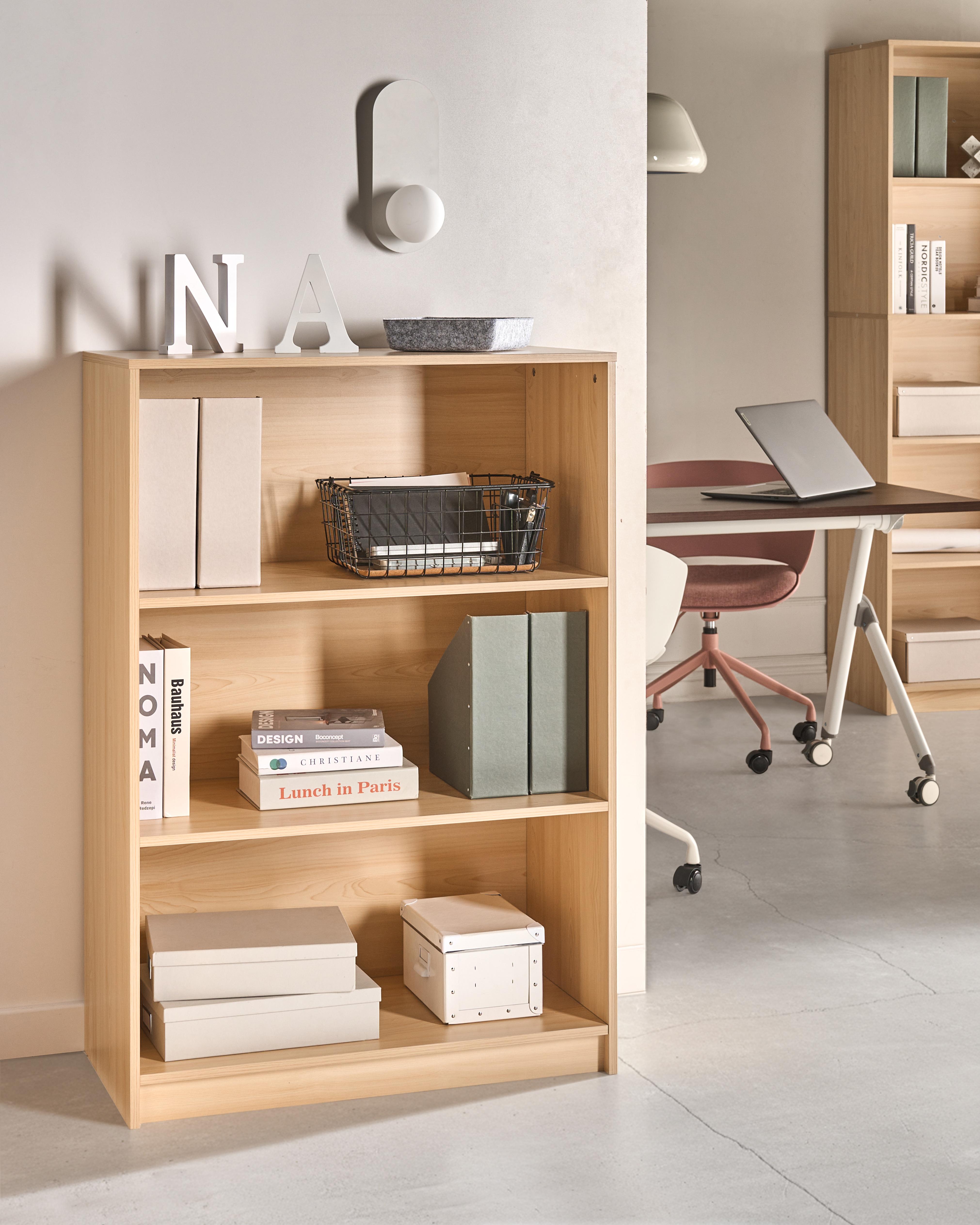 3 Tier Bookcase ZEHNA 117 cm Light Brown