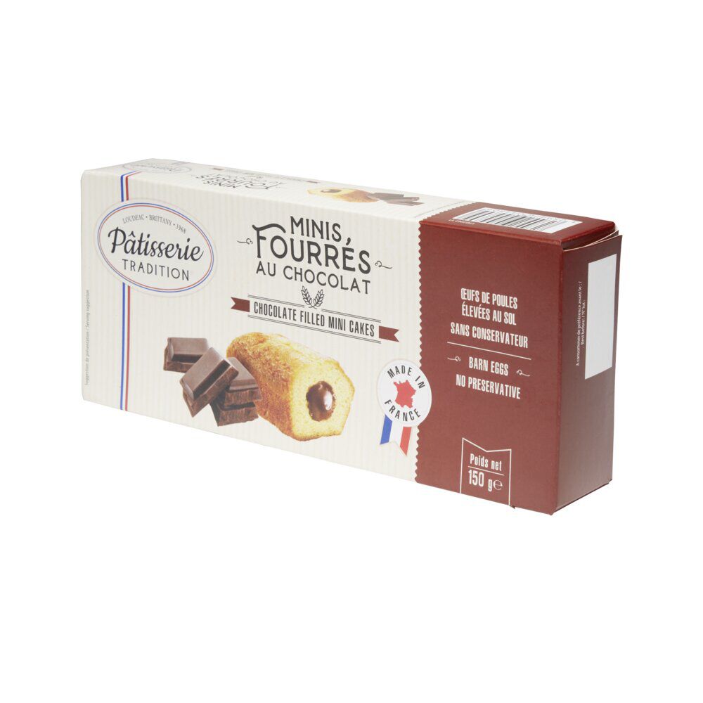 Minis gâteaux fourrés chocolat x9 pâtisserie tradition 150g