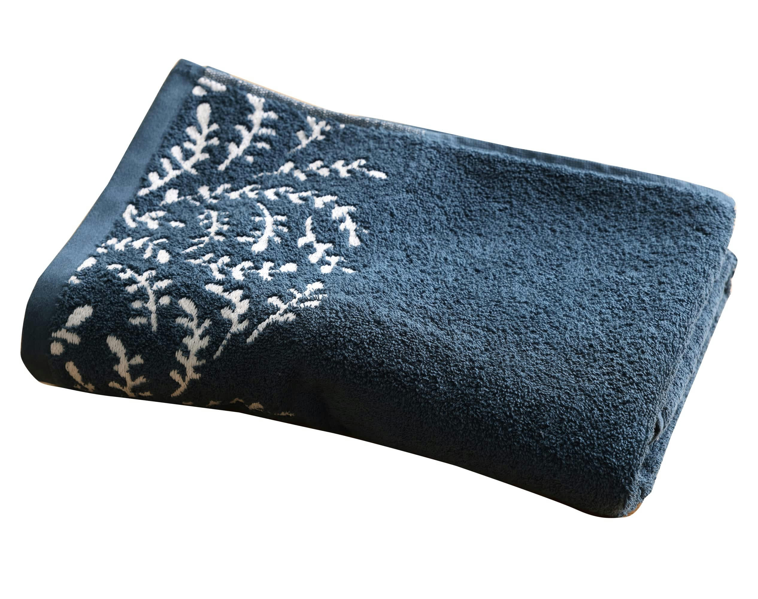 LUCIA - Serviette de toilette bleue  50x100 en coton