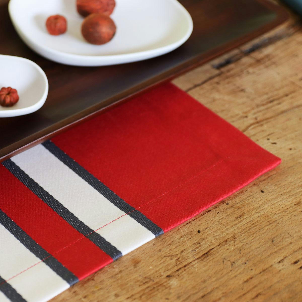 ESPELETTE - Set de table rouge 41x52 en coton