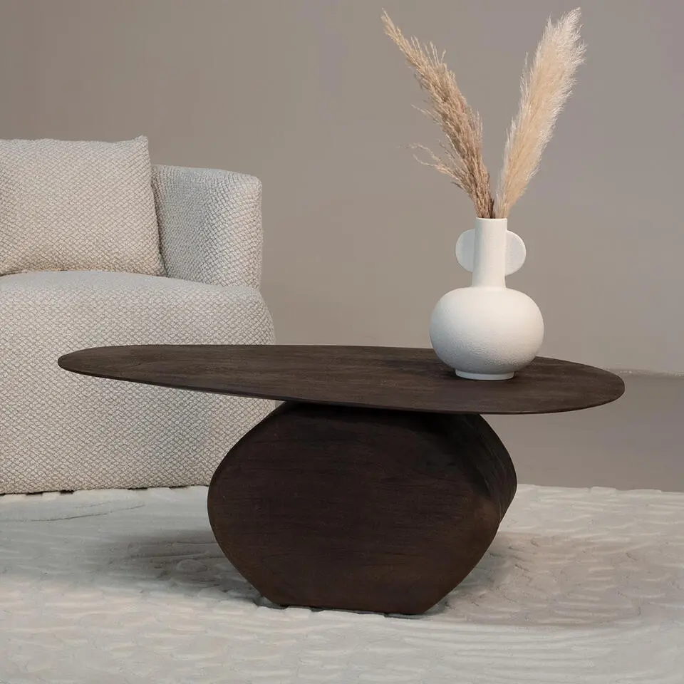 Salontafel Organisch 100cm - Bruin Mangohout - Ebbe