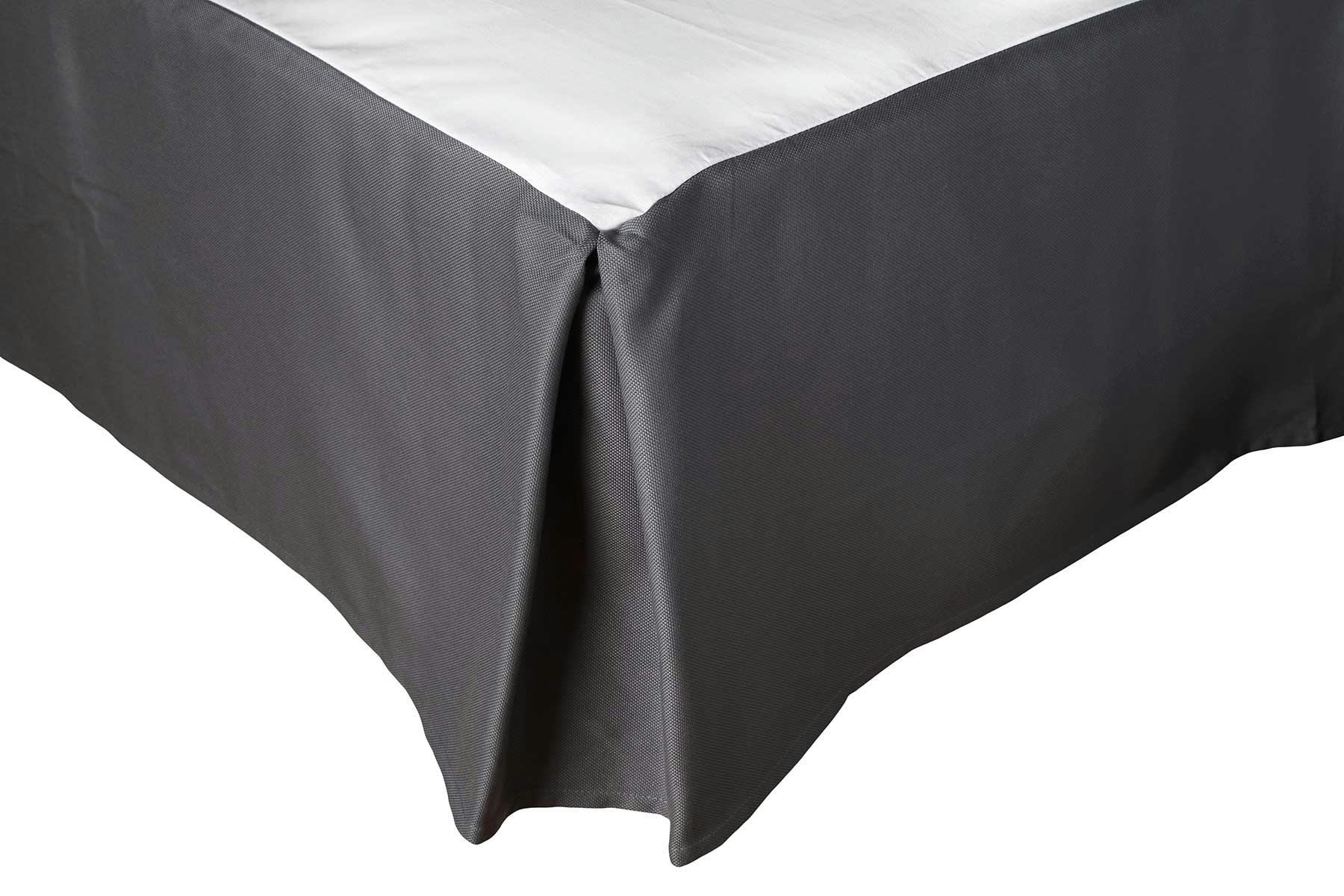 CAMELIA - Cache sommier à volant uni coton acier 200x180