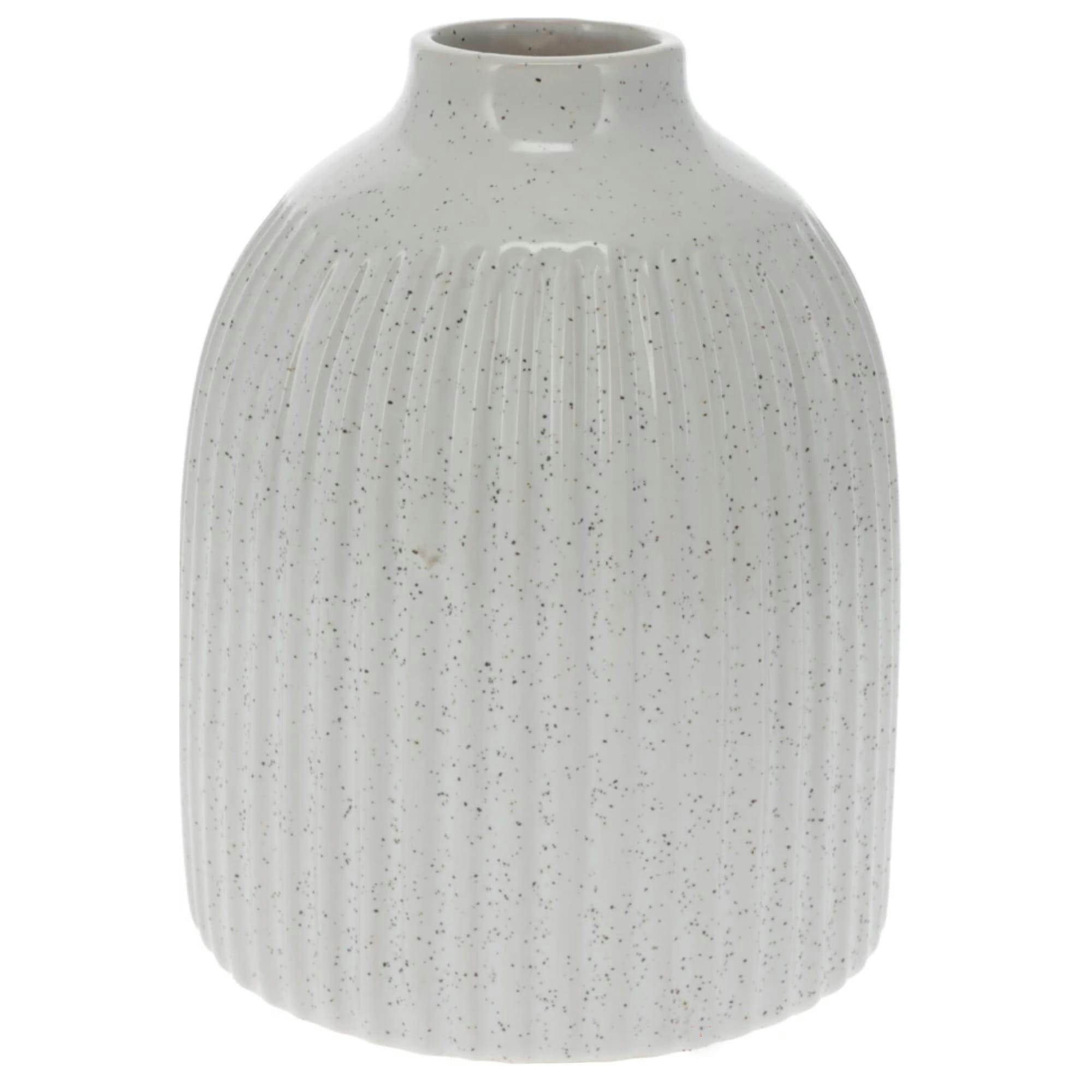 - Set de 3 vases en porcelaine blanc, gris, vert 12x12x16cm