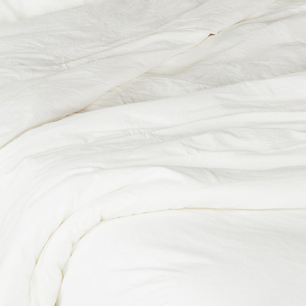 Housse de couette unie en coton Lavé (260x240 cm - Ivoire)
