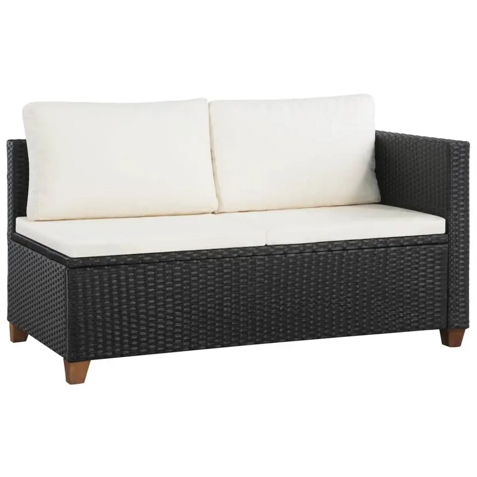 vidaXL - Bankset - Zwart - Poly rattan