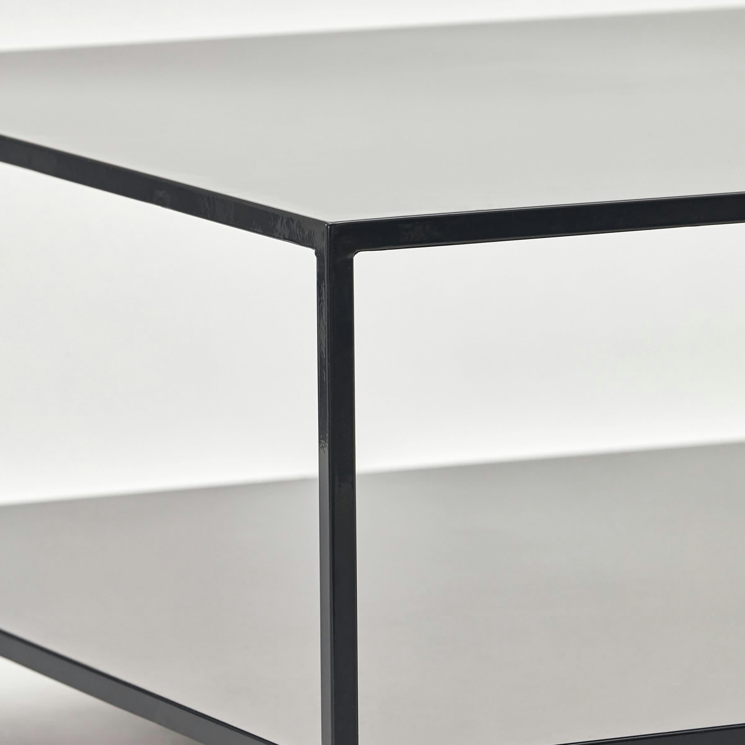 FARI - Table basse carrée en acier noir