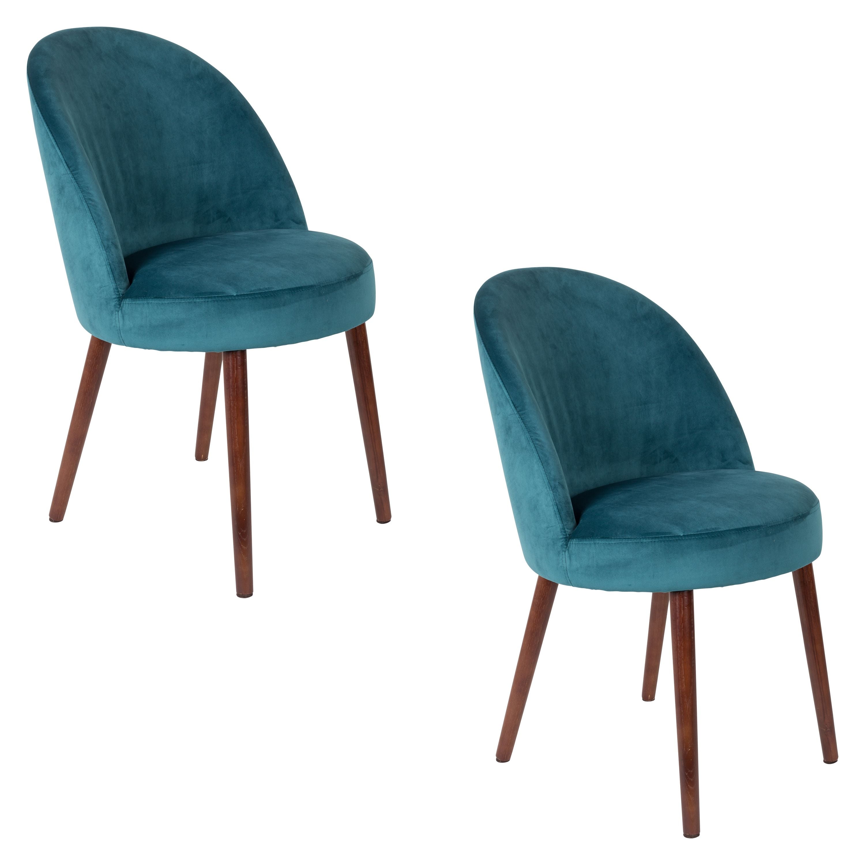 Dutchbone Barbara Eetkamerstoelen Blauw - Set van 2