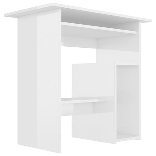NNEVL Desk High Gloss White 80x45x74 cm Chipboard
