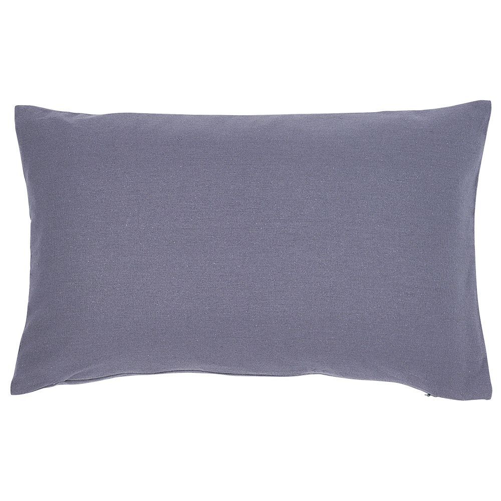 Housse de coussin rectangle gris uni