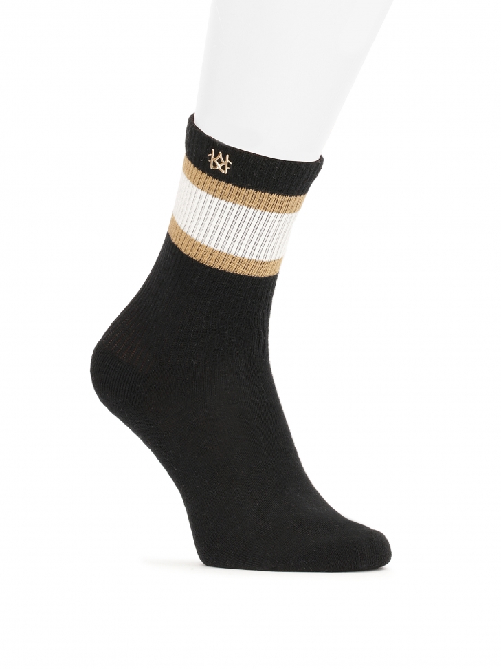Black socks made of high-quality combed cotton