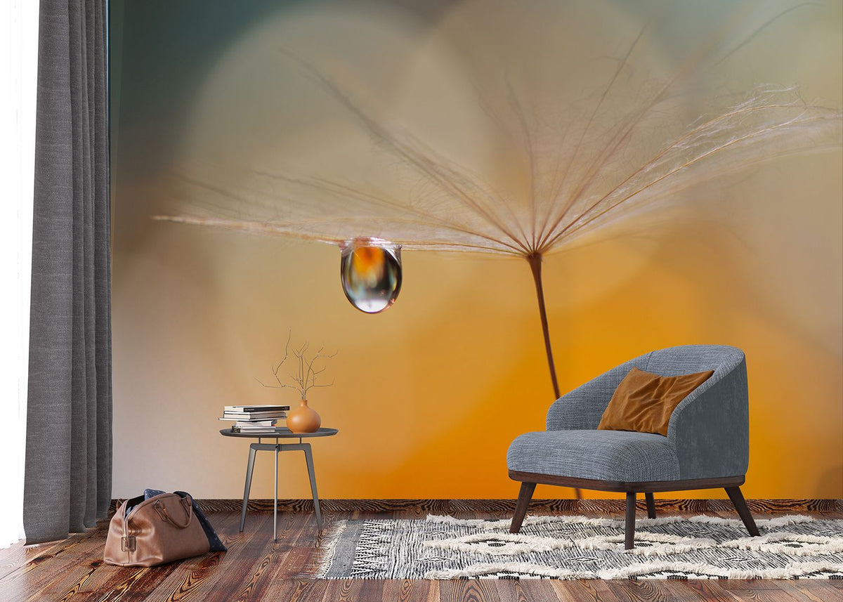 Sanders & Sanders fotobehang morning drop warm oranje - 375 x 270 cm - 601023