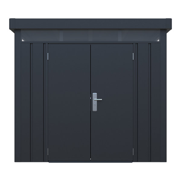 Abri de jardin en métal Curly Klikstrom coloris gris ép.0,4 mm surface extérieure totale 4,61 m²