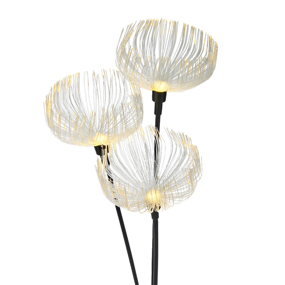 Borne solaire en métal à planter forme méduse transparente H70cm