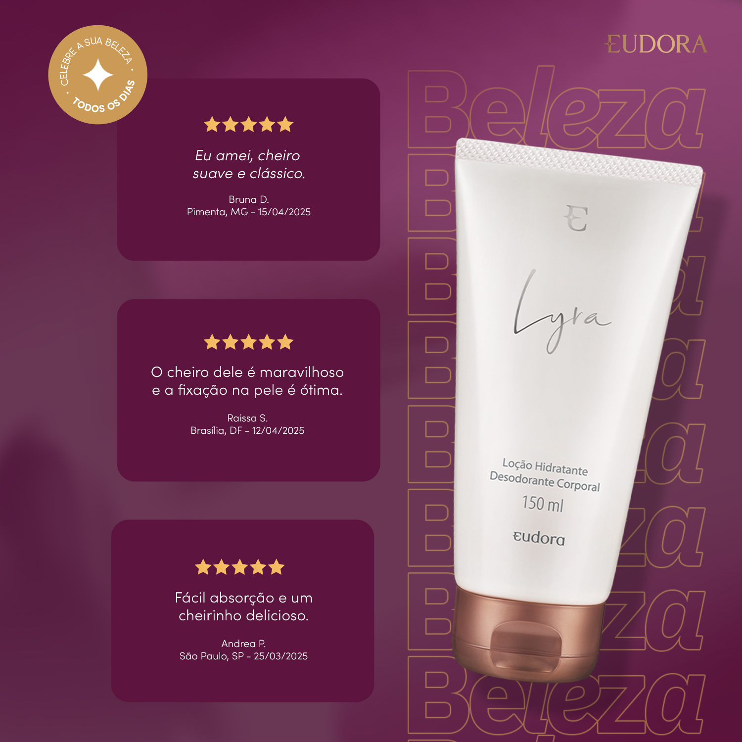 Loção Hidratante Desodorante Corporal Lyra 150ml