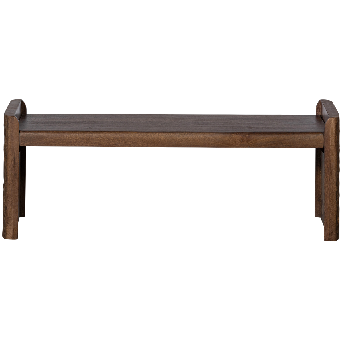 WOOOD bankje met bewerkte poot Prop - Hout - Bruin - 40x120x45