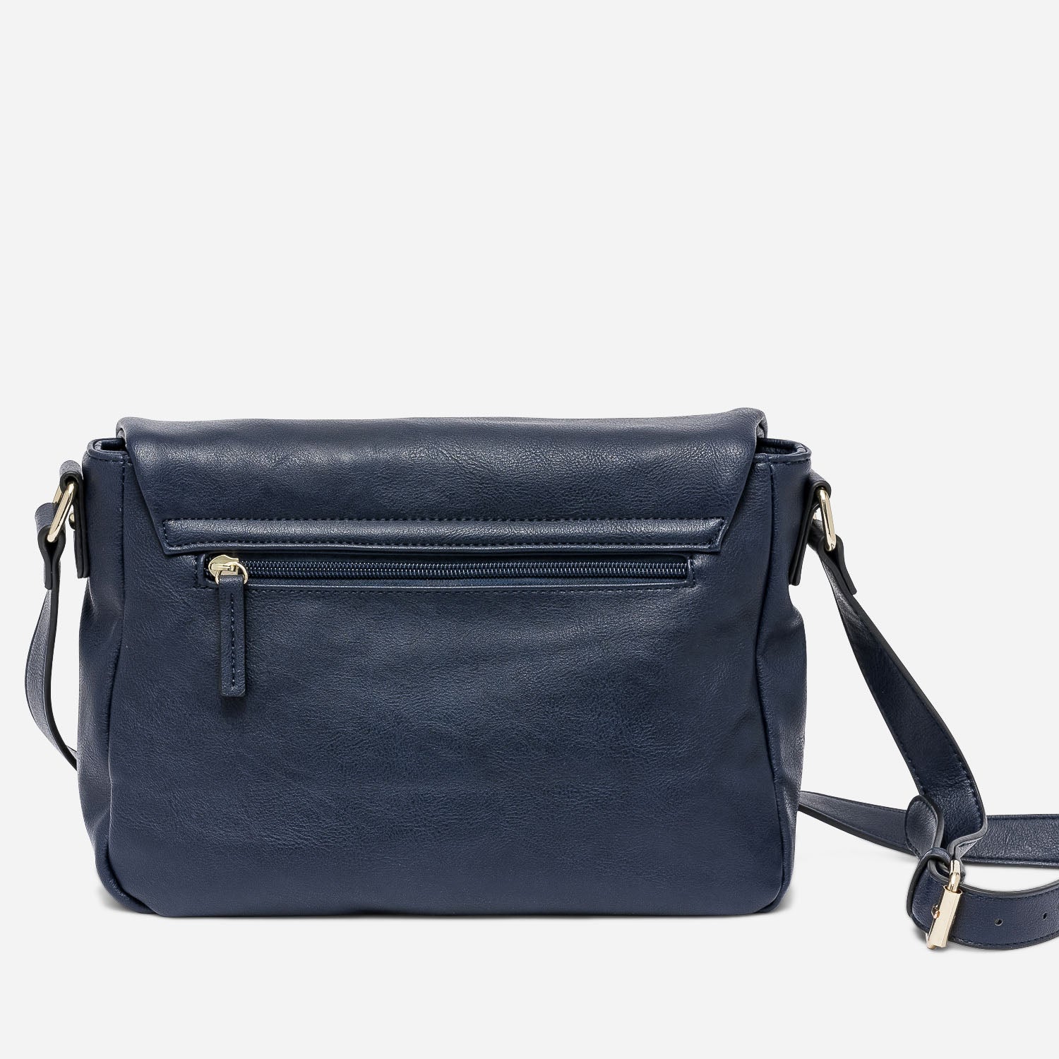 Sac besace marine avec rabat zippé