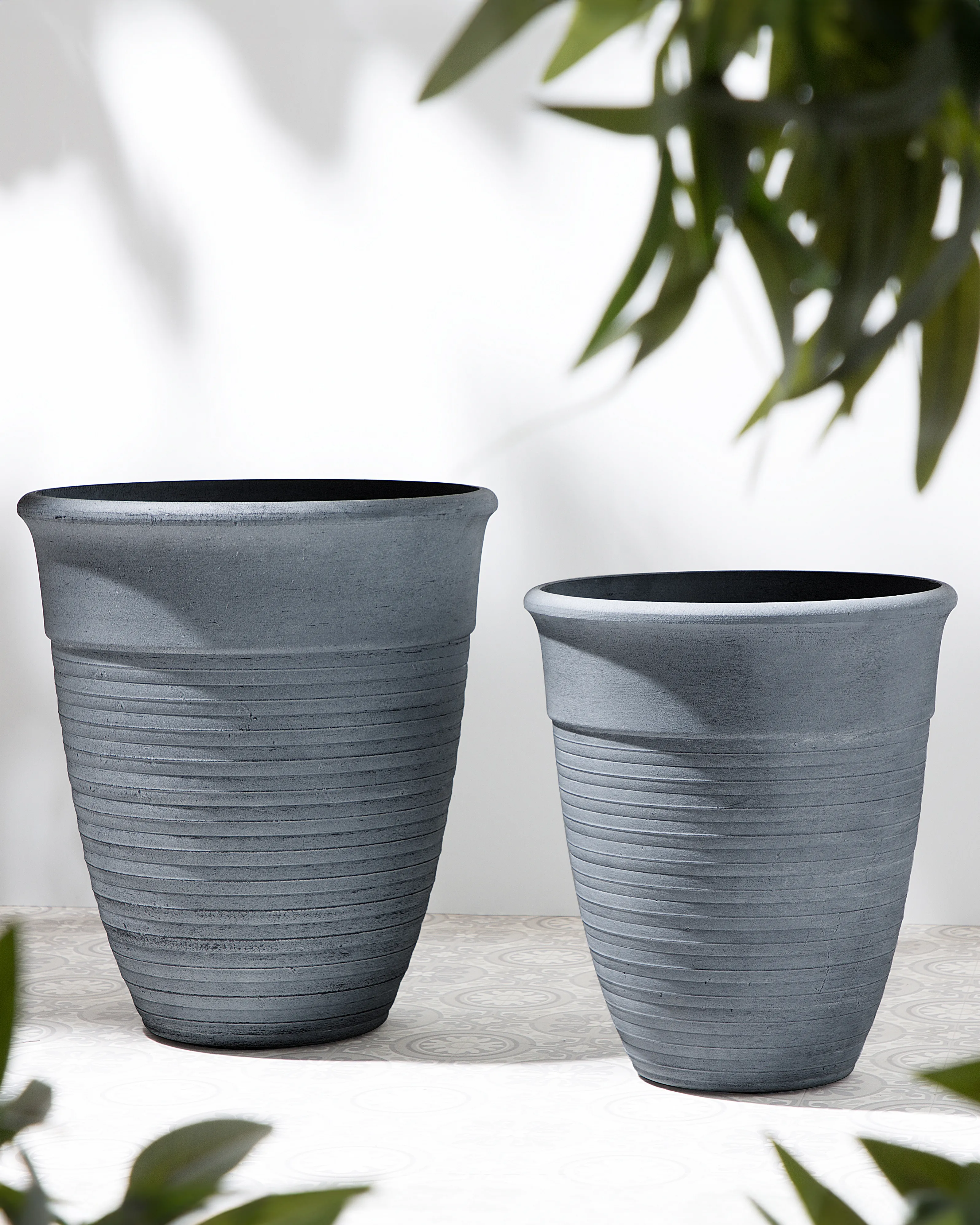 Set of 2 Plant Pots KATALIMA 50 cm Grey