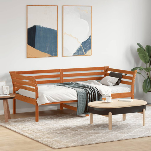Łóżko Dzienne Sofa Rama Łóżka Drewniana Brązowa 90x190 cm