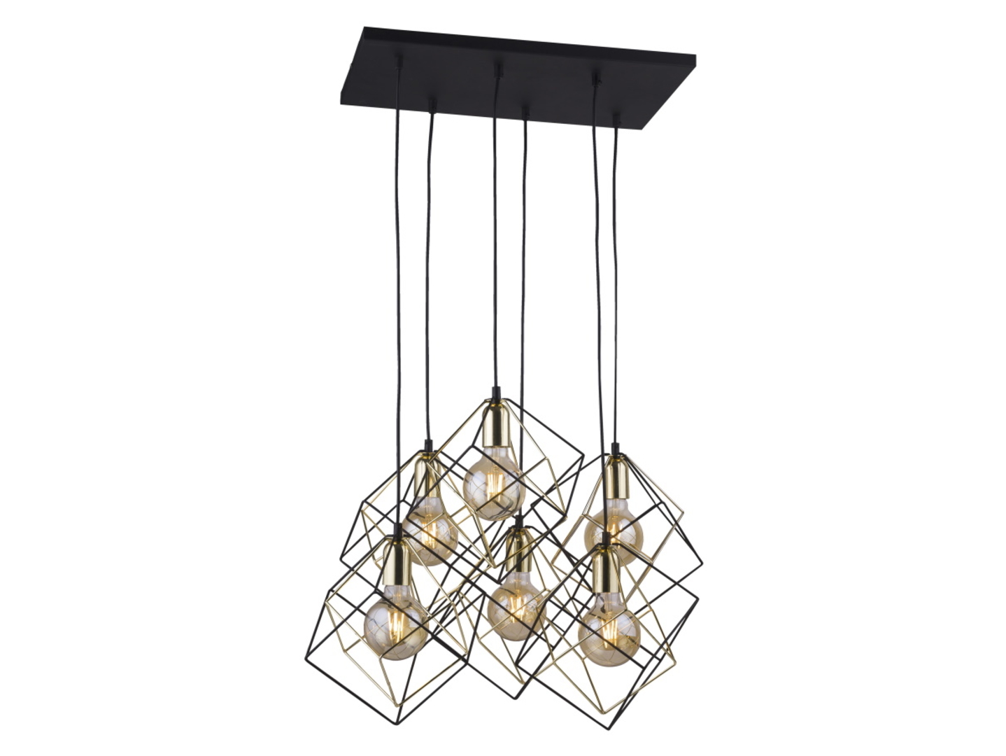 Lampa wisząca Alambre 6-punktowa metalowa czarna