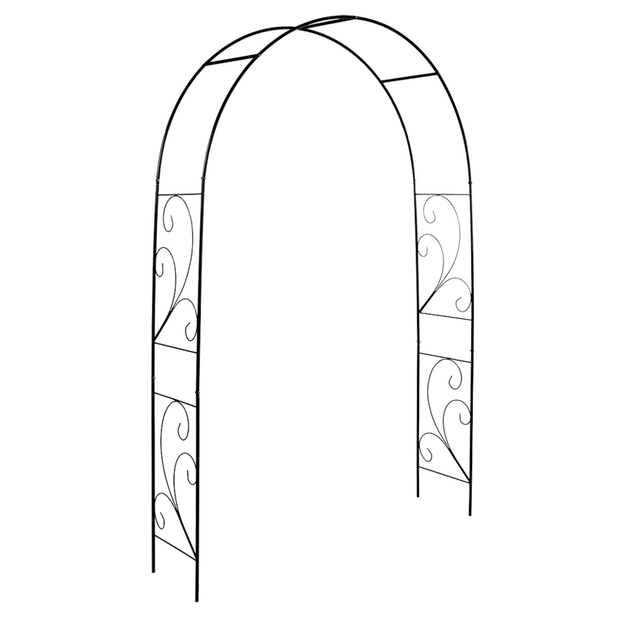 Metalowa pergola ogrodowa łuk ozdobny czarny 220.5x134.5 cm