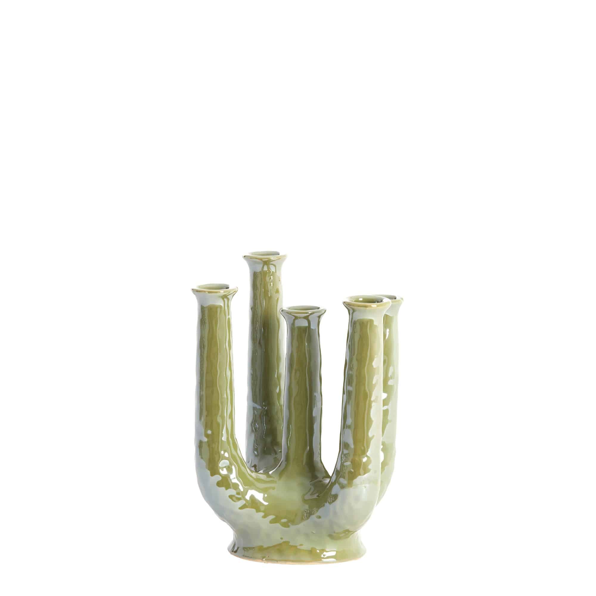 Light & Living vaas Leonjo - groen - 20x14x25cm