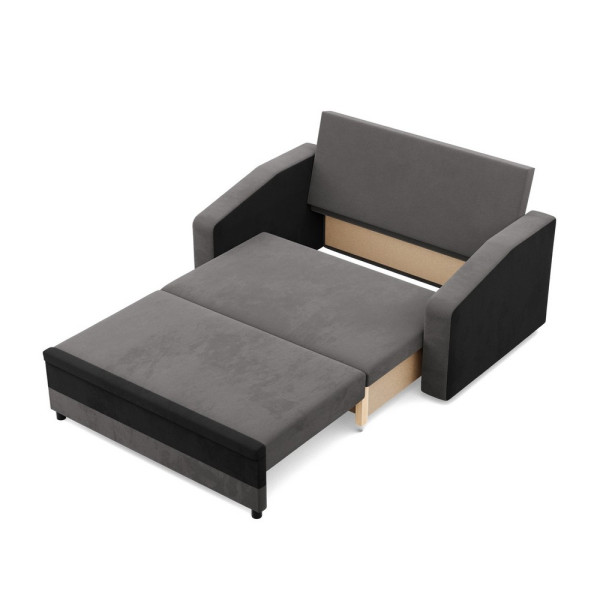 Sofa rozkładana, mikrofaza, AURELO, 148x87x90 cm, czarny | TYLETEGOTU