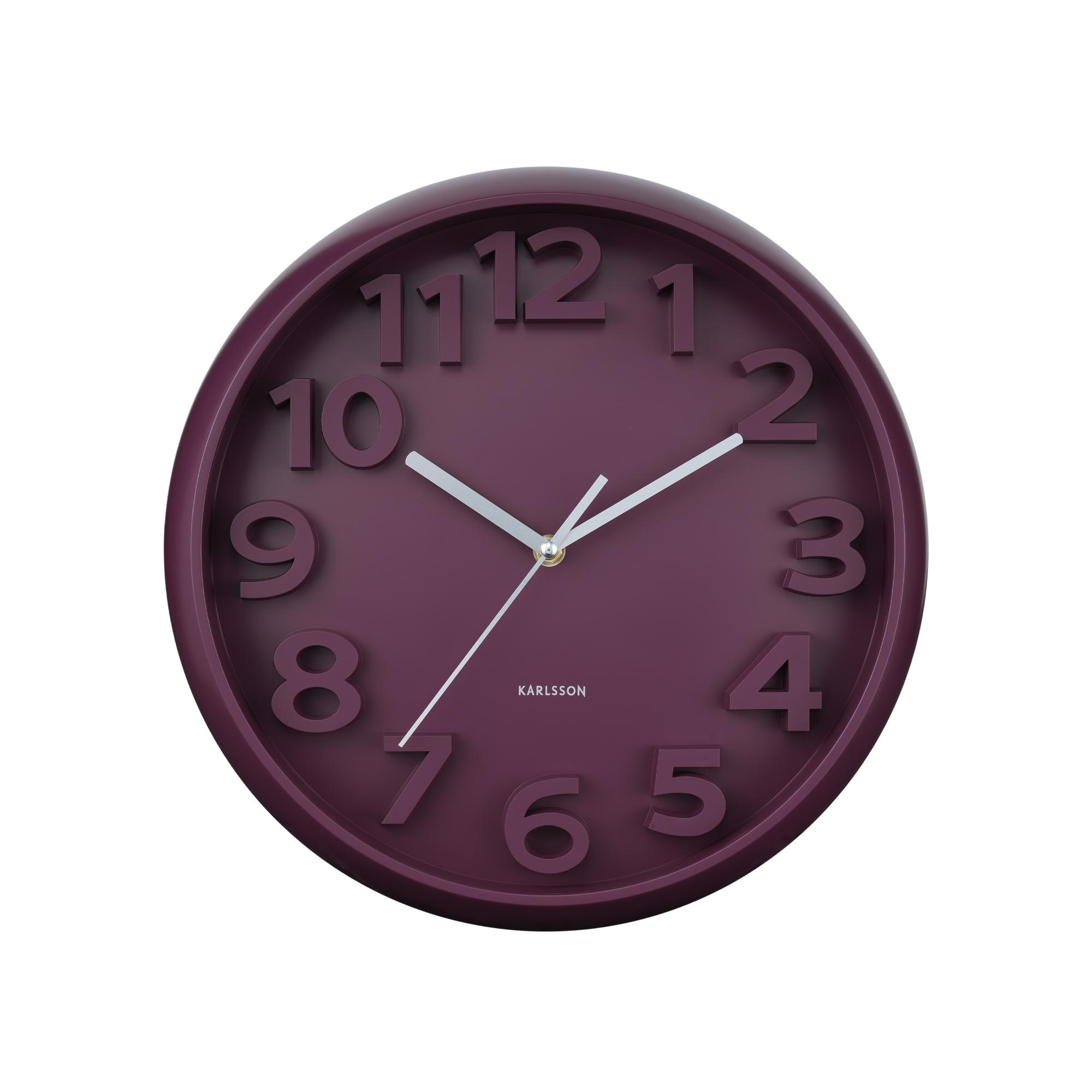 Karlsson wandklok Elevated Classic Numbers - paars - Ø33.5cm