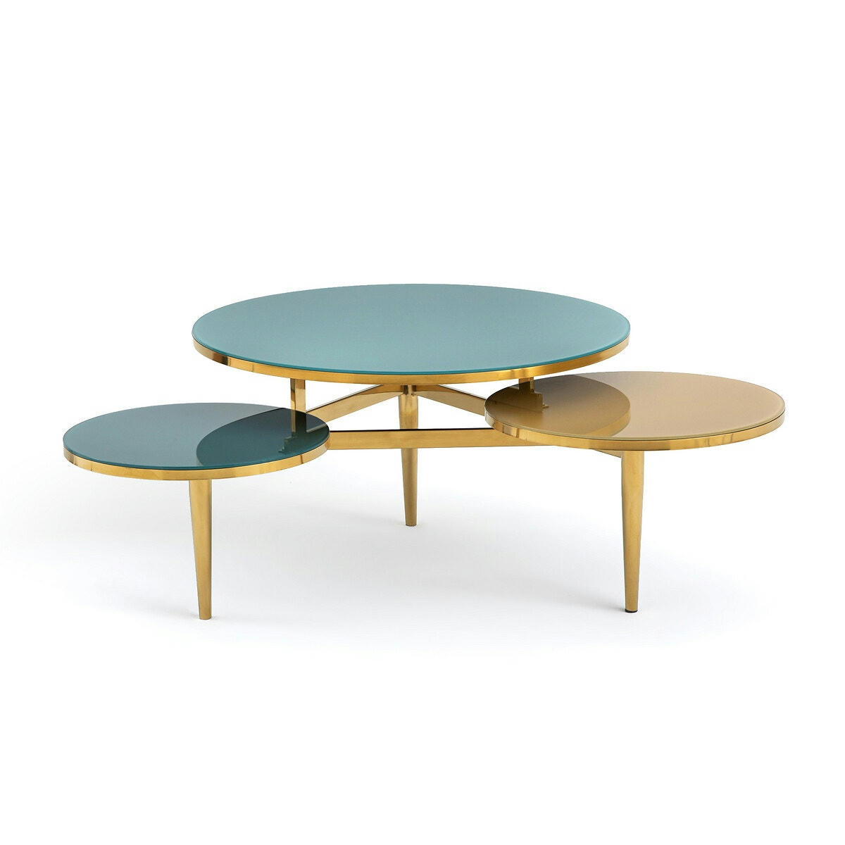Table basse 3 plateaux verre trempé Ruben