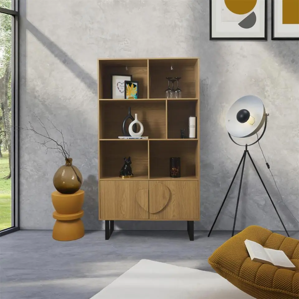 MISOU Boekenkast open Calypso - Bruin