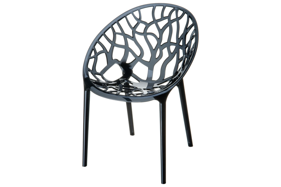 VDG Siesta Crystal stapelbare stoel - Black Transparant