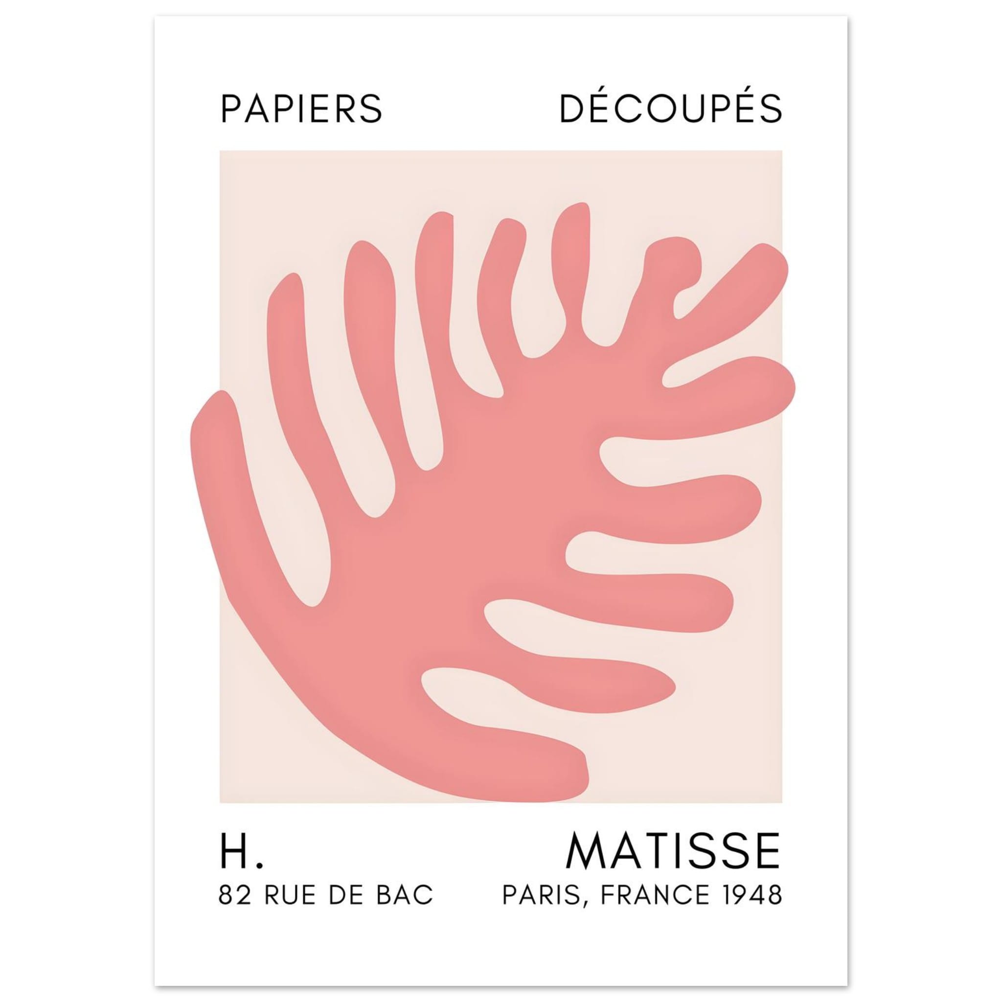 Artfulprints Poster Matisse – Coral bloom taupe  - 50x70 cm - Taupe