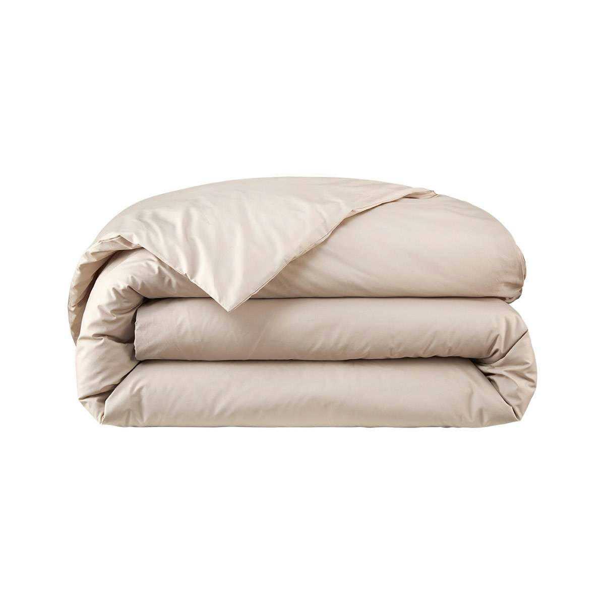 ALCOVE - Housse de couette en percale de coton beige 140 x 200 cm