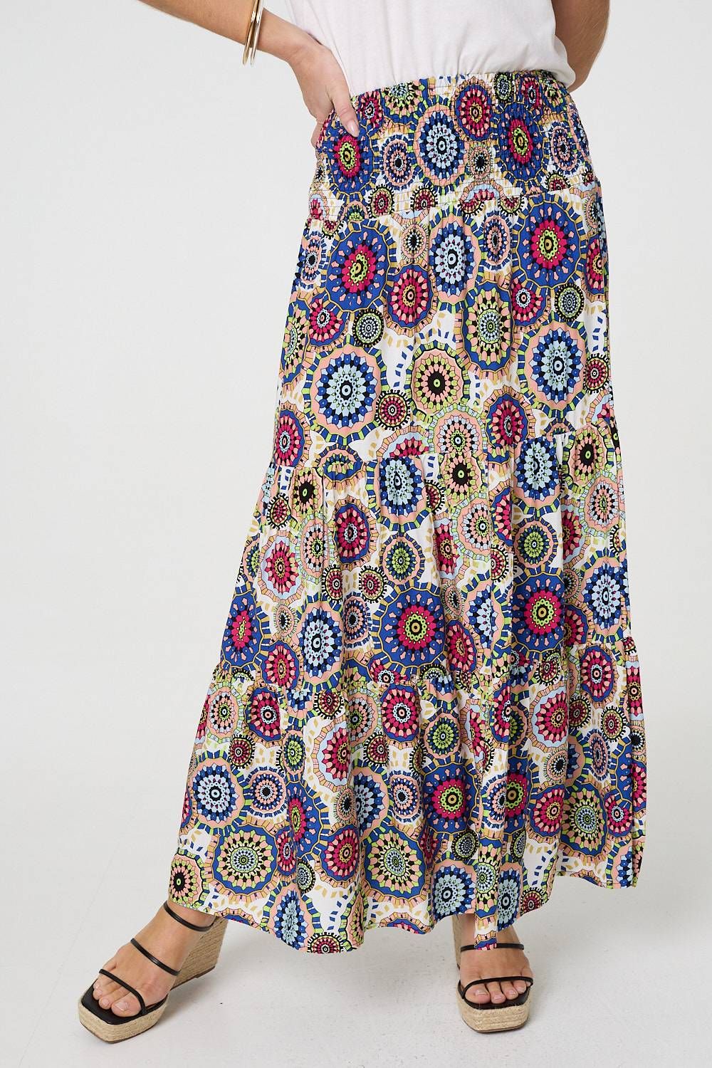 Izabel London Abstract High Waist Relaxed Maxi Skirt