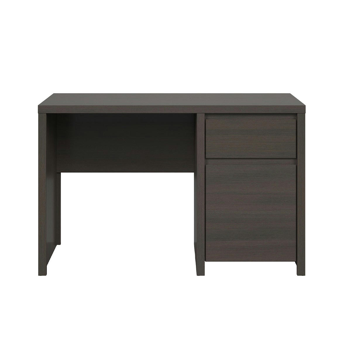 - Bureau 1 porte 1 tiroir panneaux agglomérés naturel foncé