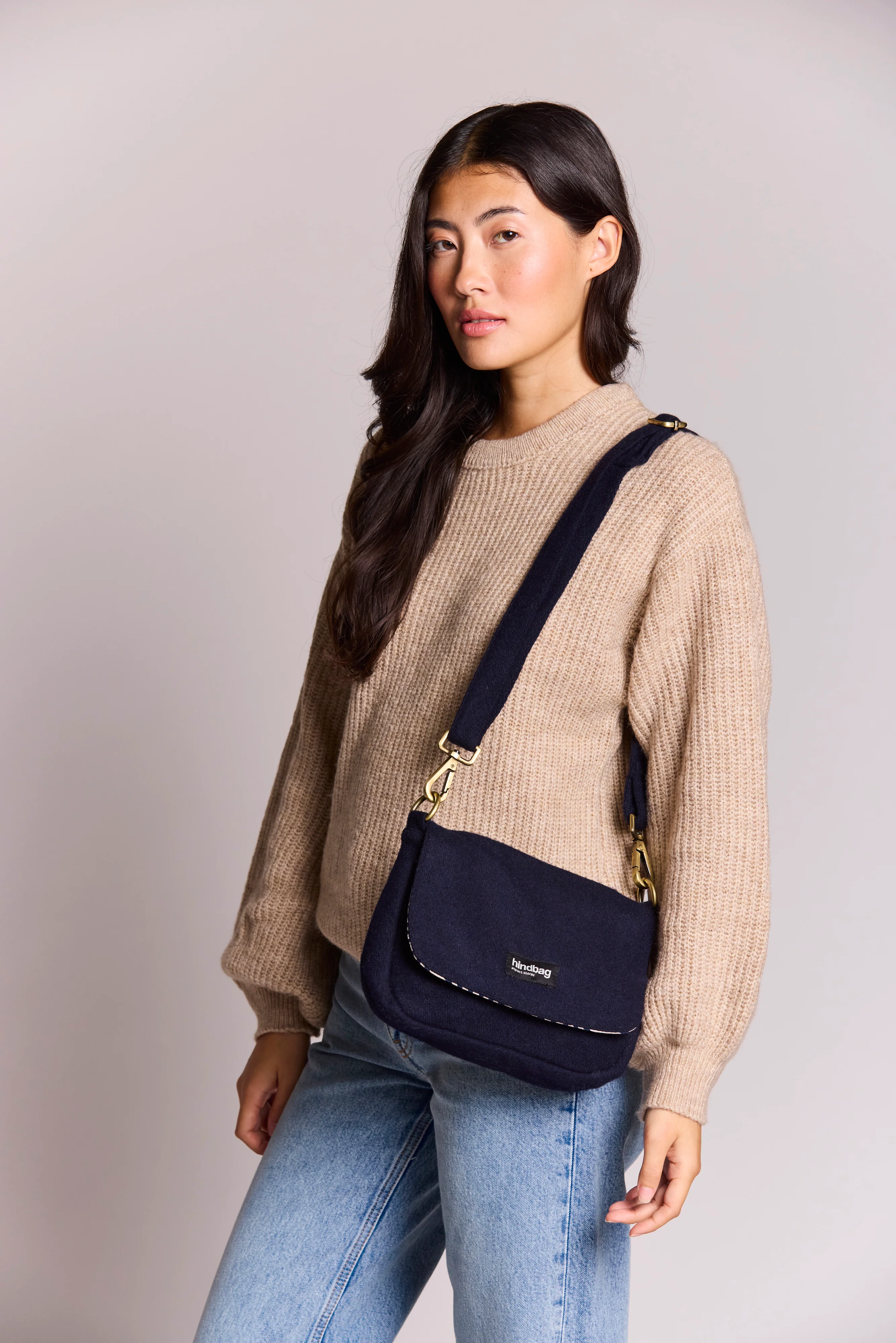 Sac à main Margault Laine Marine