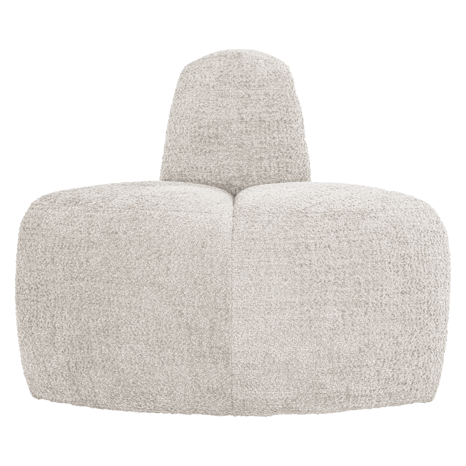 WOOOD eetbank hoek rond rugleuning Mojo - Wollig - Ecru - 83x100x74