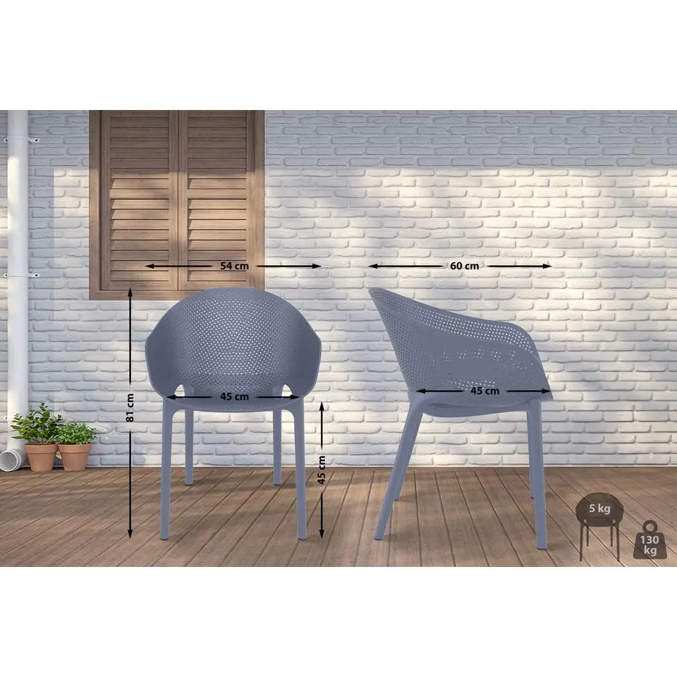 CLP Tuinstoel Sky Pro Kunststof - donkergrijs