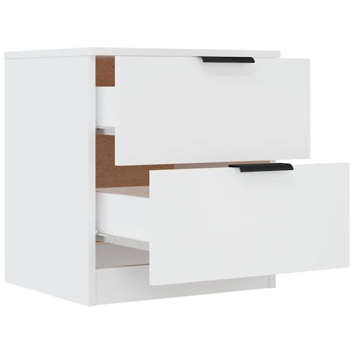 NNEVL Bedside Cabinets 2 pcs White Engineered Wood