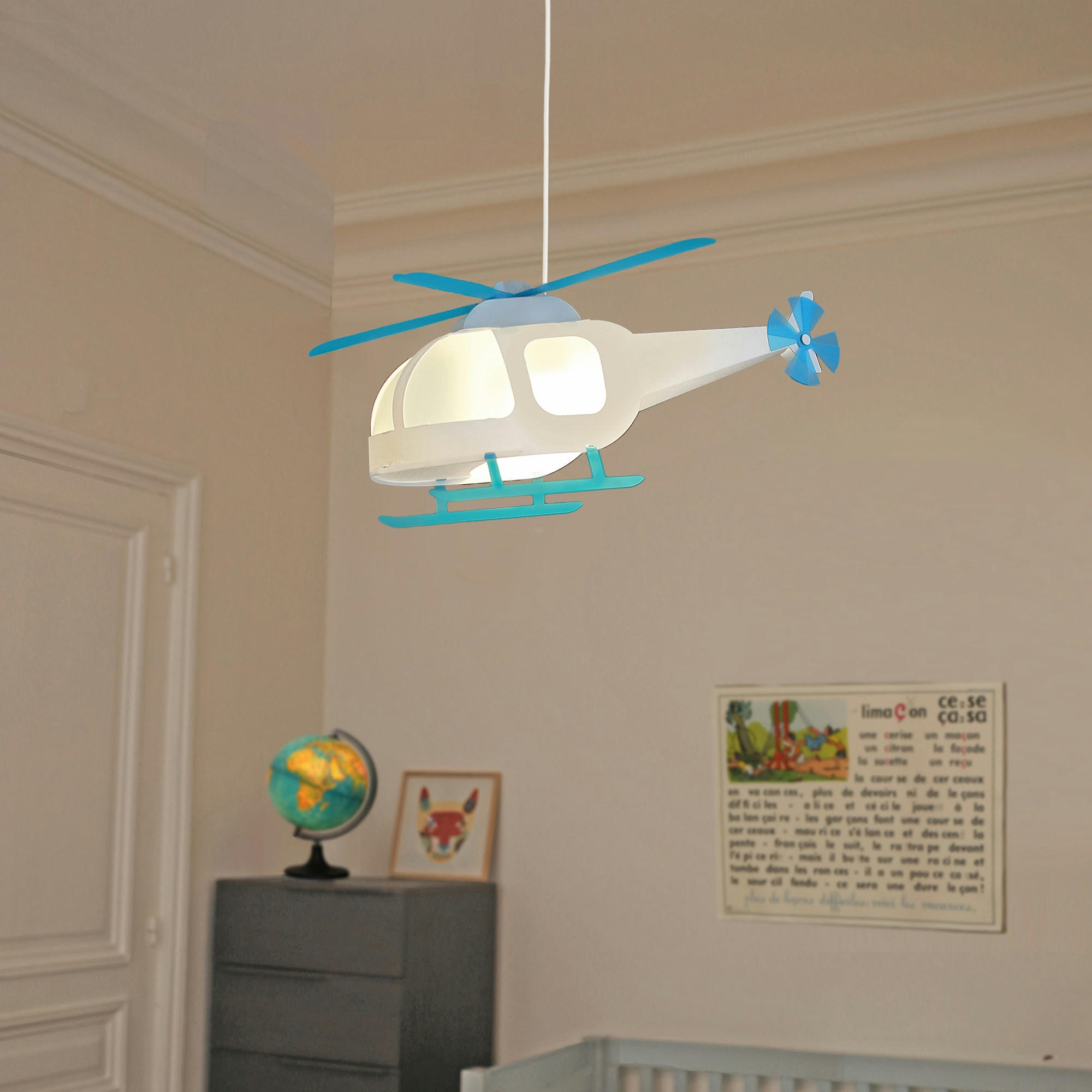 - Suspension enfants Hélicoptère Blanc 53cm