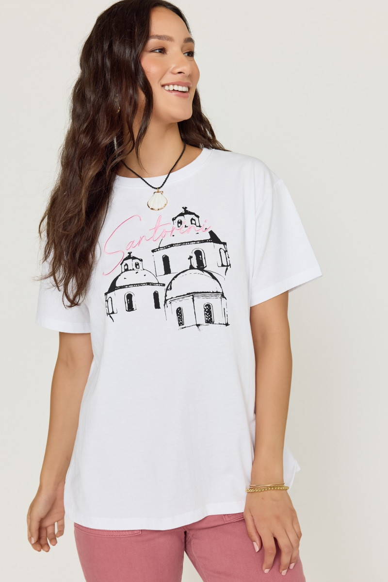 Santorini Embroidered Tee