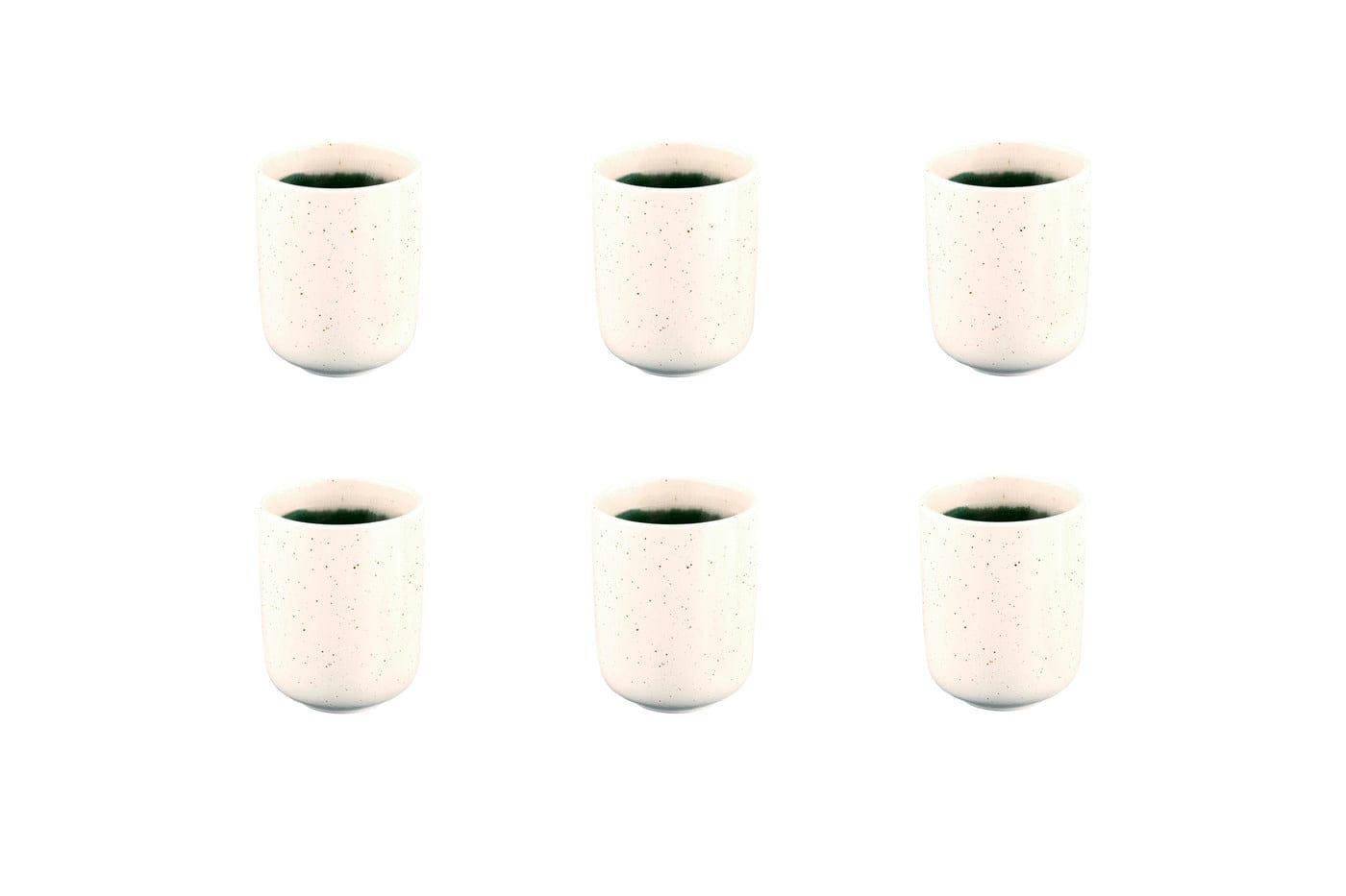 OXYGEN - Lot de 6 mugs en grès vert 30cl