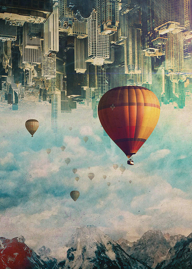 - Tableau sur toile seamless montgolfière 50x70