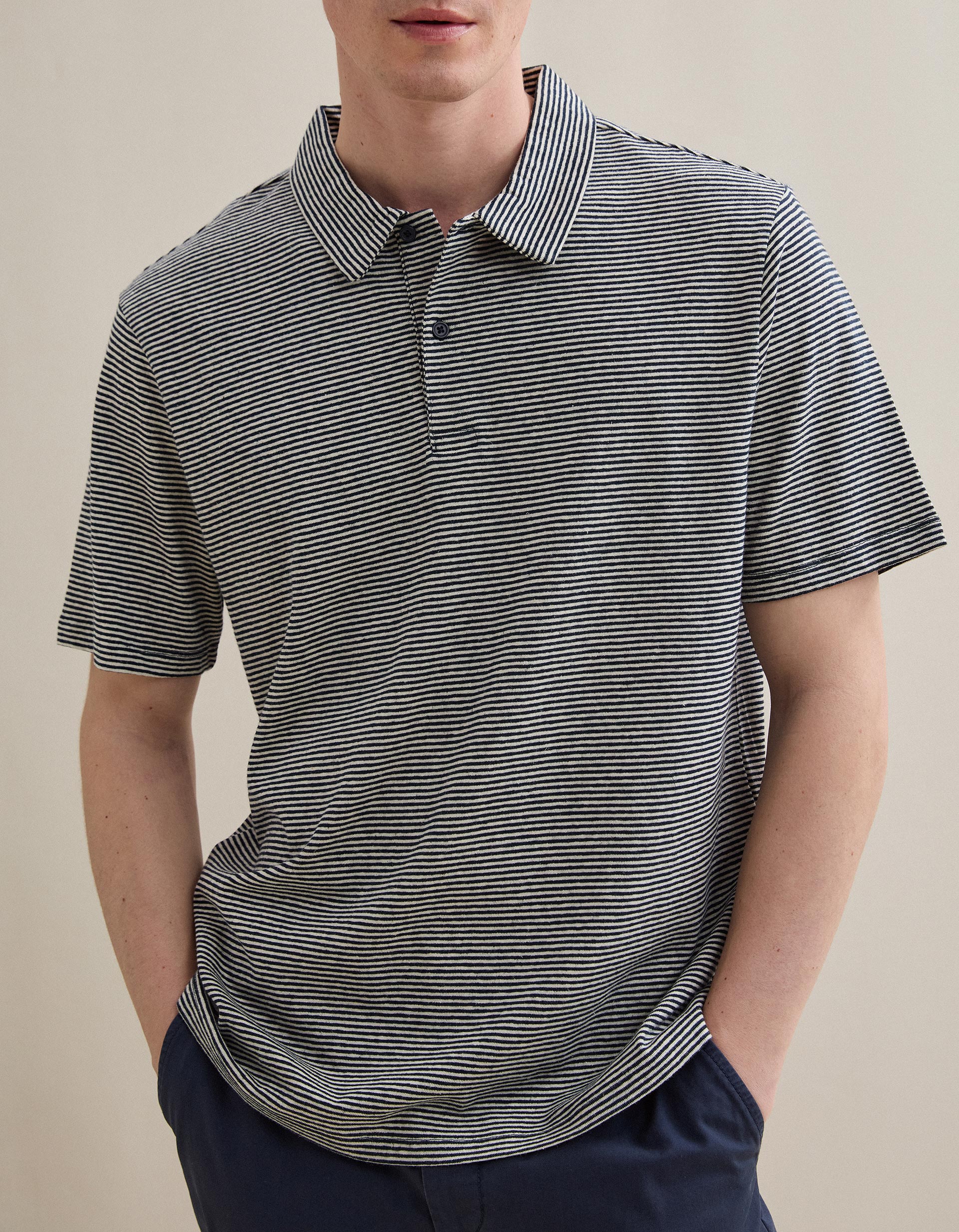 Polo Jersey, Homem, Azul Escuro