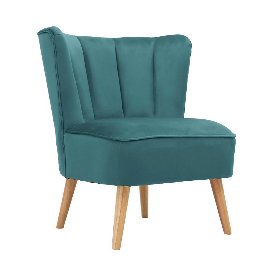 VELVET - Fauteuil design vintage recouvert de tissu