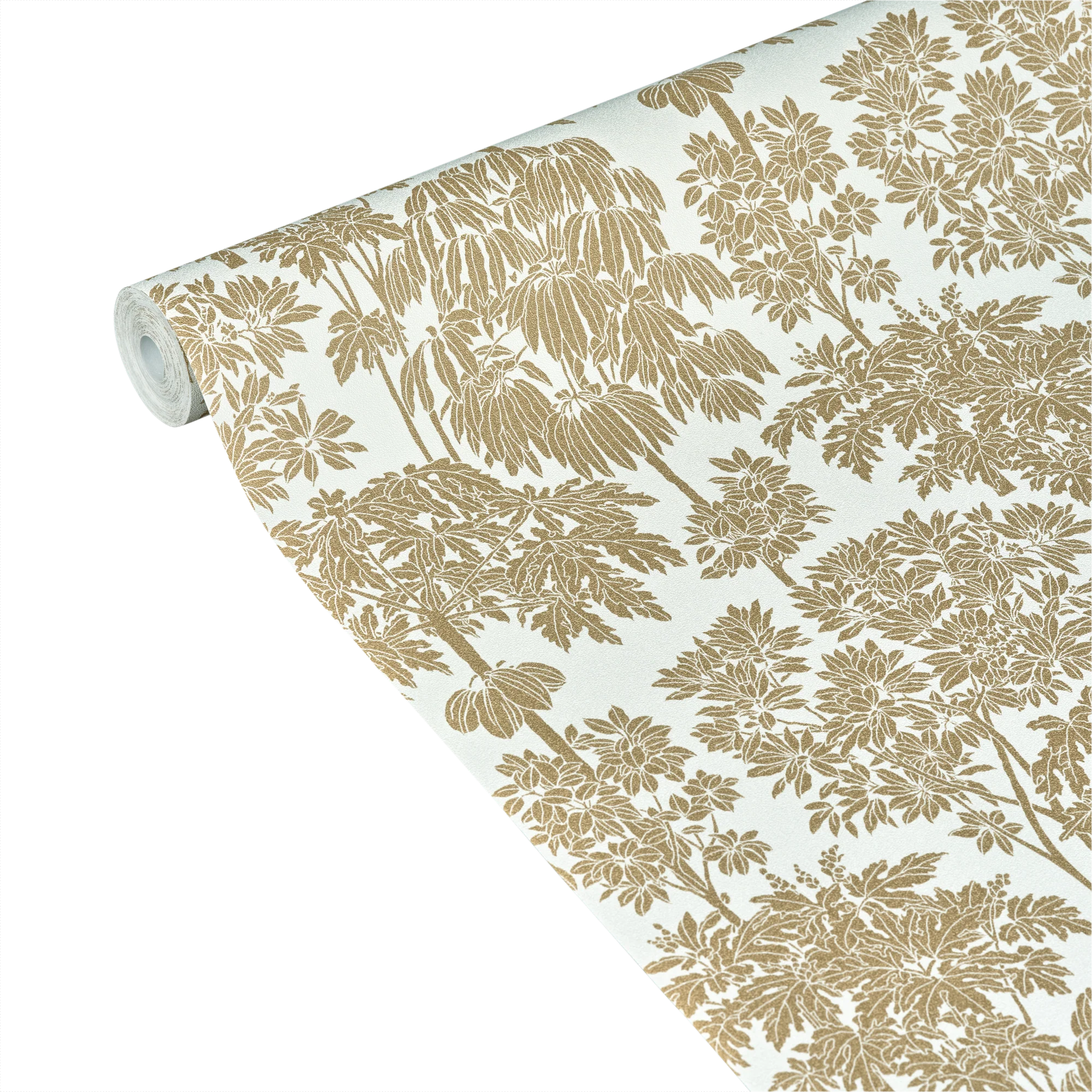 Papier peint intissé YSABEL coloris blanc et doré