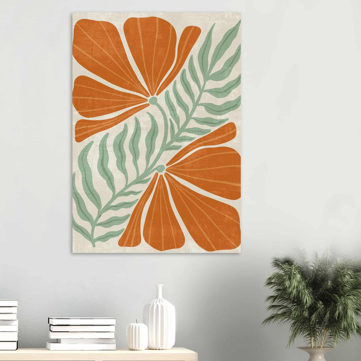 Artfulprints Poster Boho – Orange florals  - 70x100 cm - Oranje